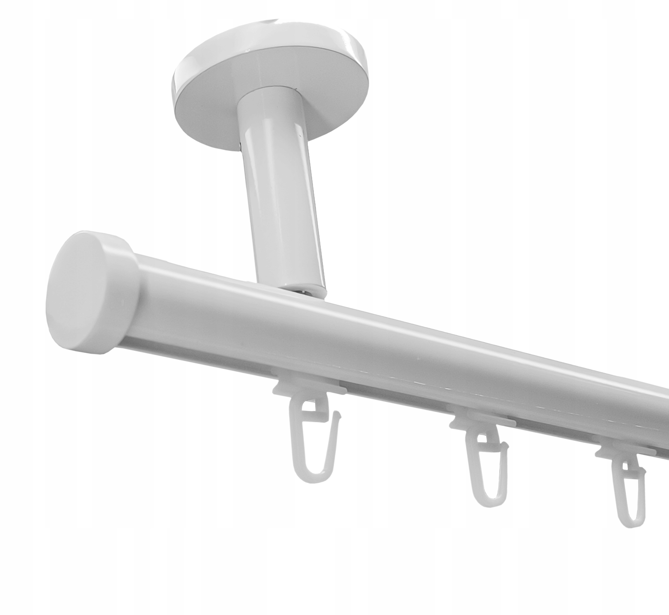 Garnýž Kolejnicový Apartmánový Alu Stropní 20 mm Bílý 400 cm se špendlíky