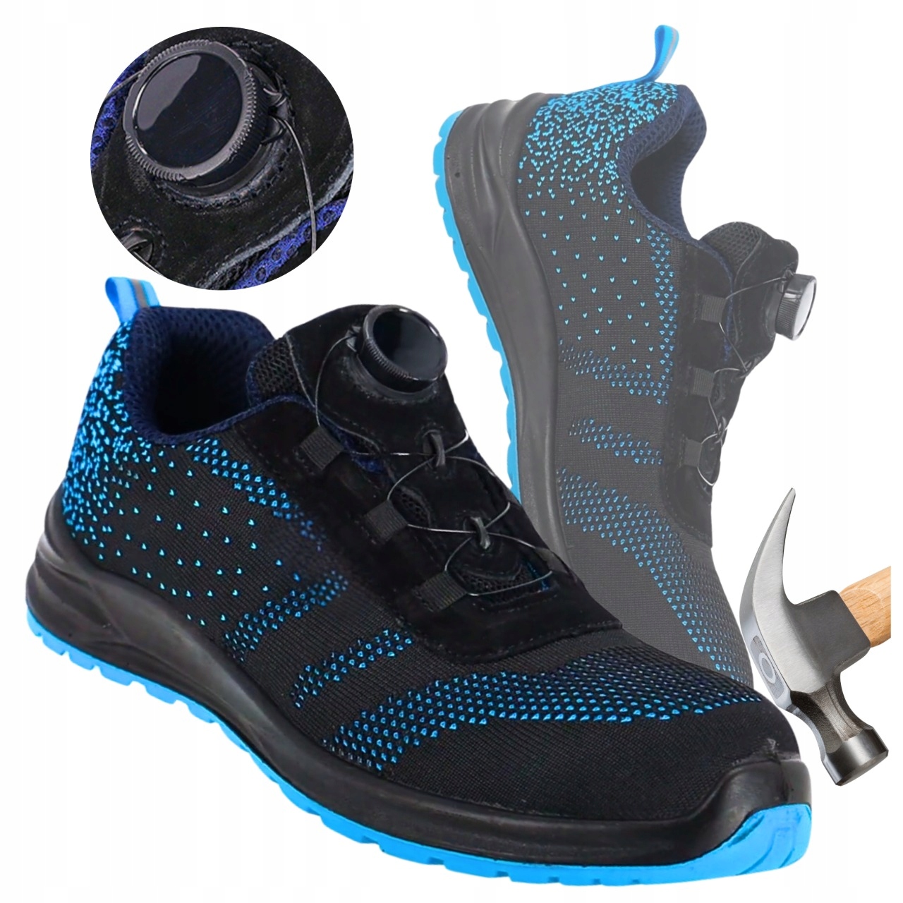 Pánské pracovní boty Polobotky Síťované prodyšné s špičkou Lehké Boa 45