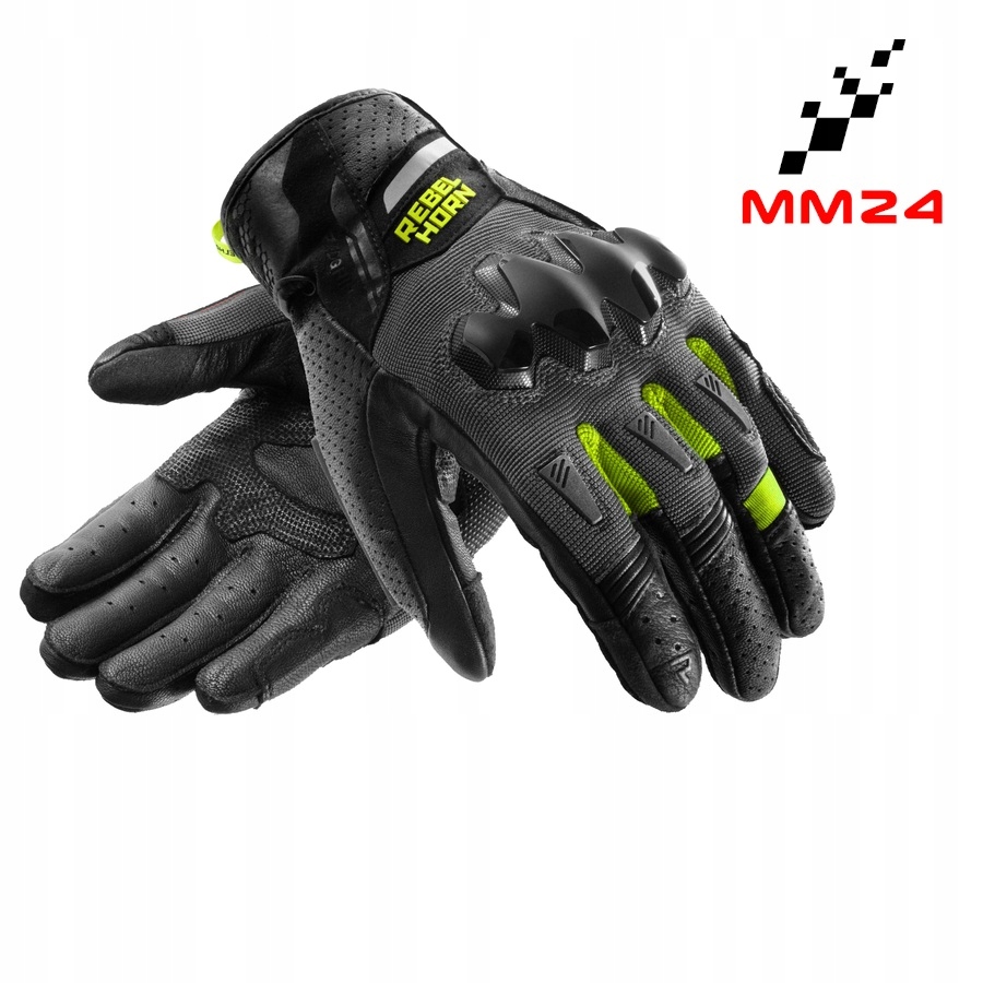 Motocyklové Rukavice Rebelhorn Defender Krátke Kozia Koža Stierač XL