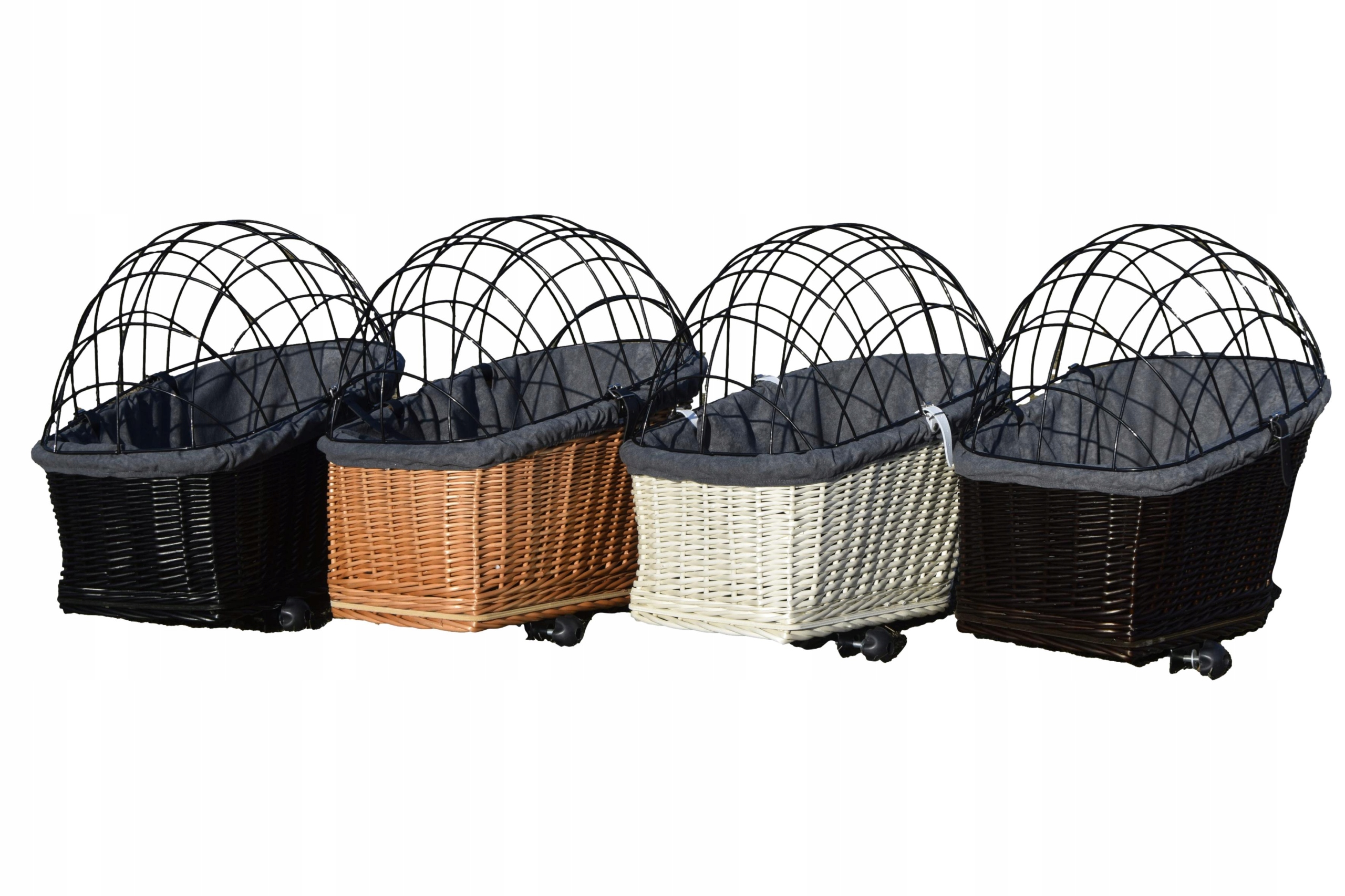 Kosz z kratką na bagaż Koszyk z obszyciem i poduszką Ciemna Popiel MIX