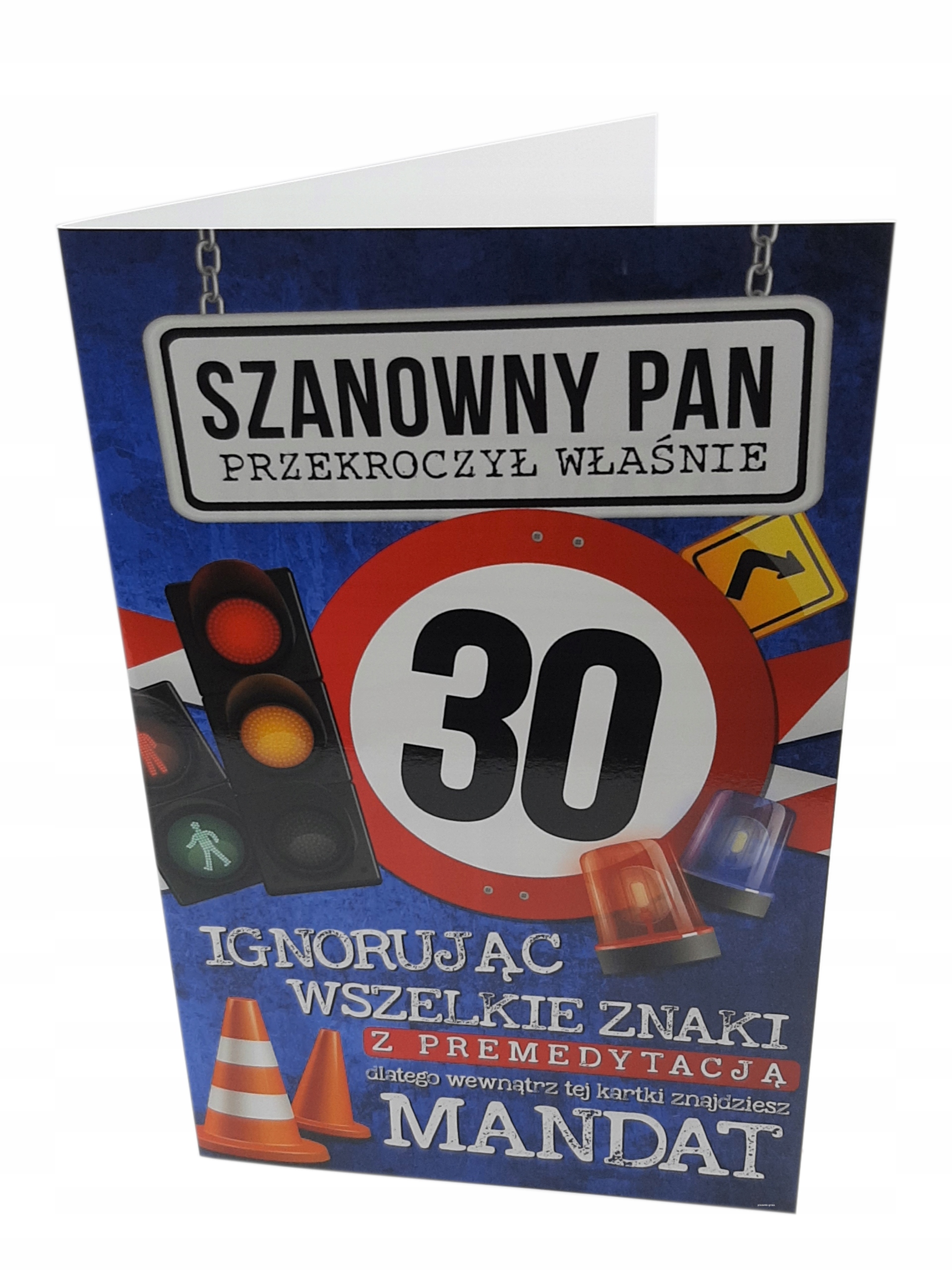 

30 urodziny kartka mandat
