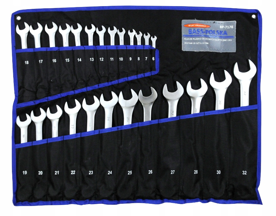 BASS ZESTAW KLUCZY PLASKO OCZKOWYCH 25szt 10lat GW Weight with packaging 5 1 kg