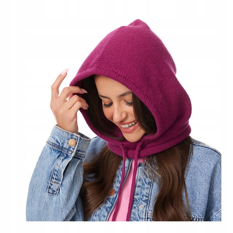 Růžový amarant Módní vlněný nákrčník , kukla, kapuce