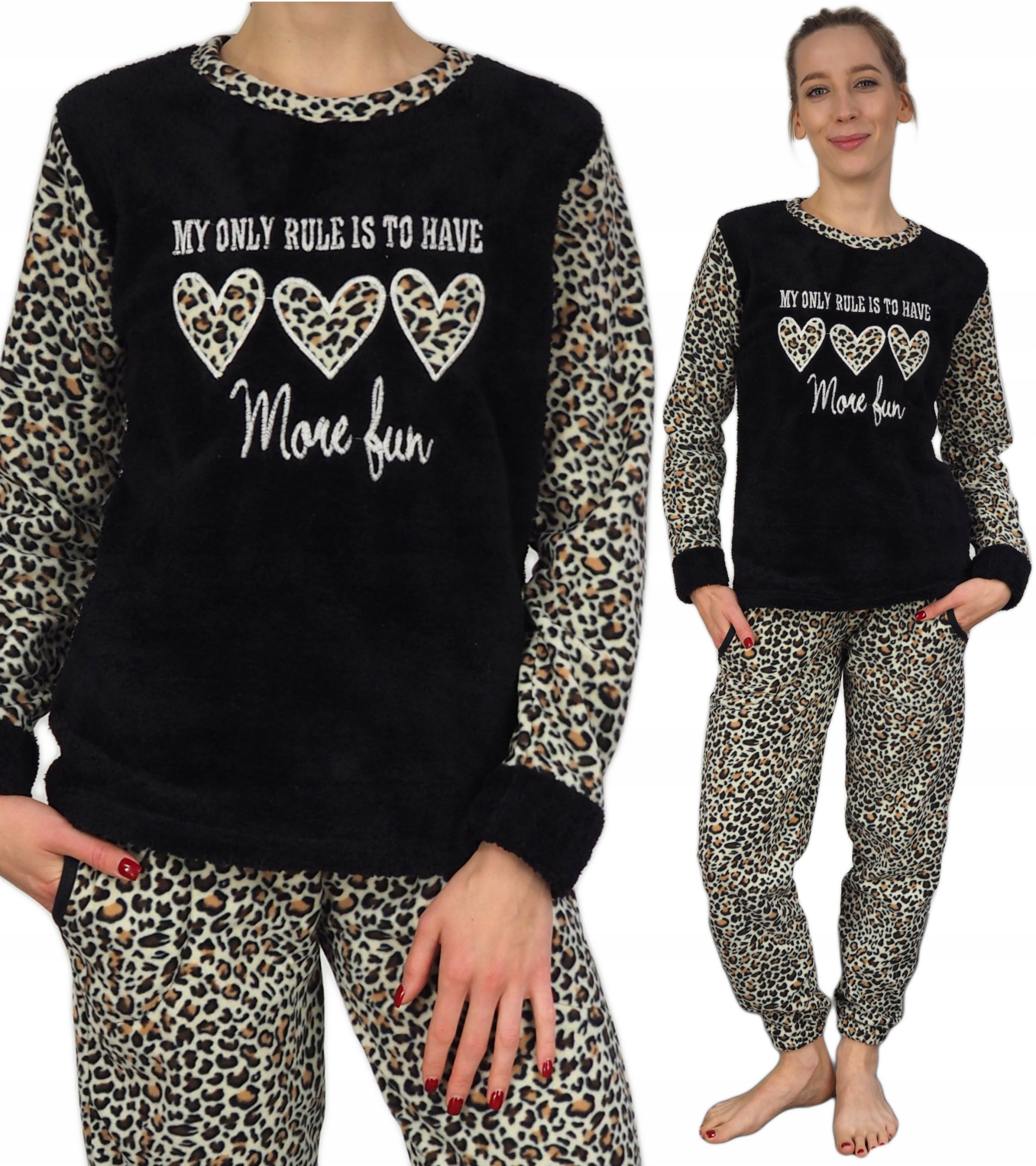 Piżama Damska L 40 polar Gruba ciepła Soft dres L