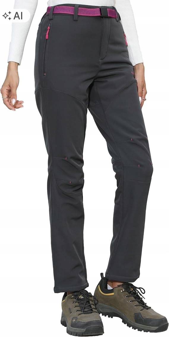 Spodnie trekkingowe Tofern Softshell zimowe spodnie outdoorowe szare L