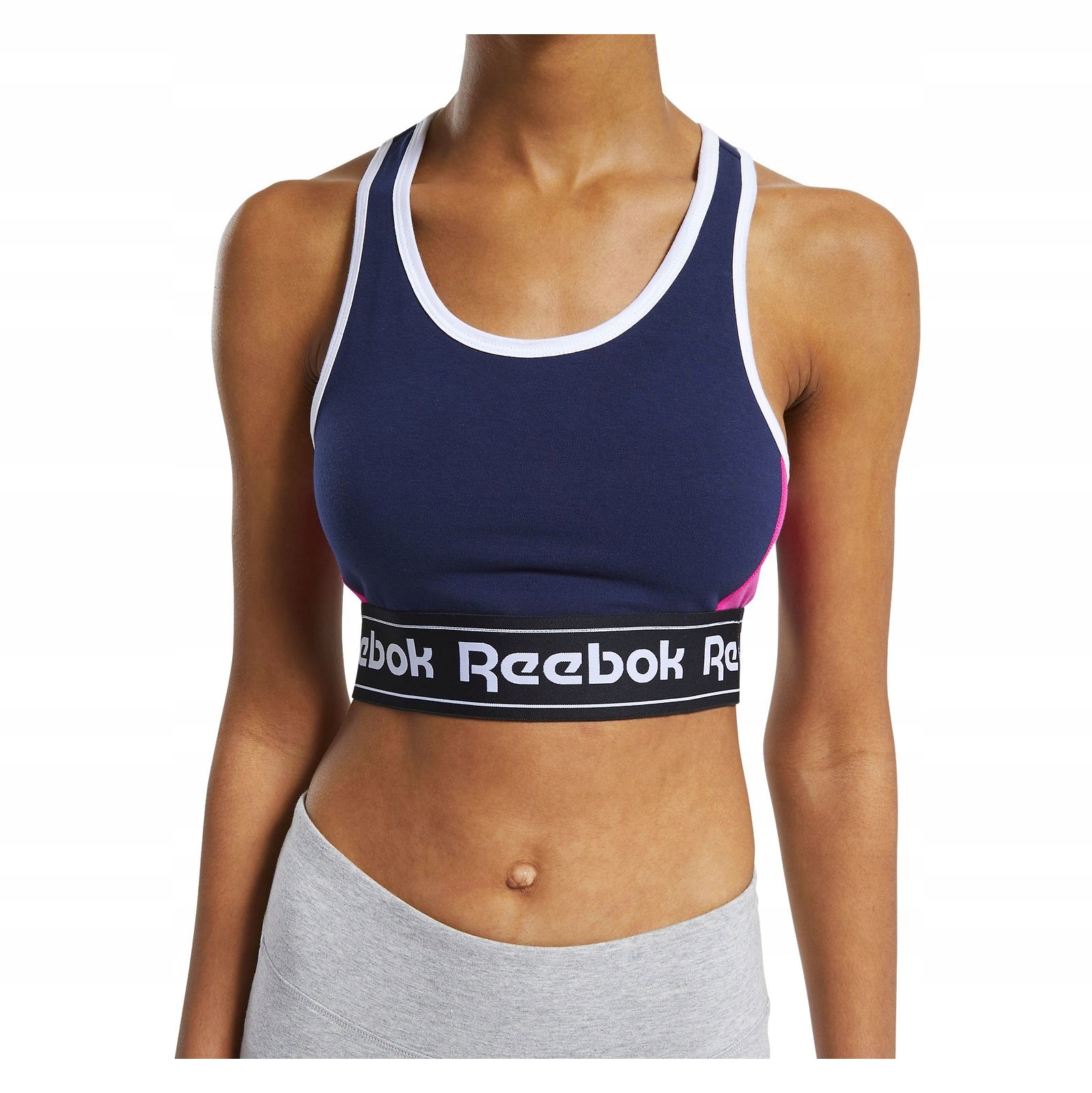 Stanik sportowy Reebok Training Linear FU2191 Kolor dominujący odcienie niebieskiego