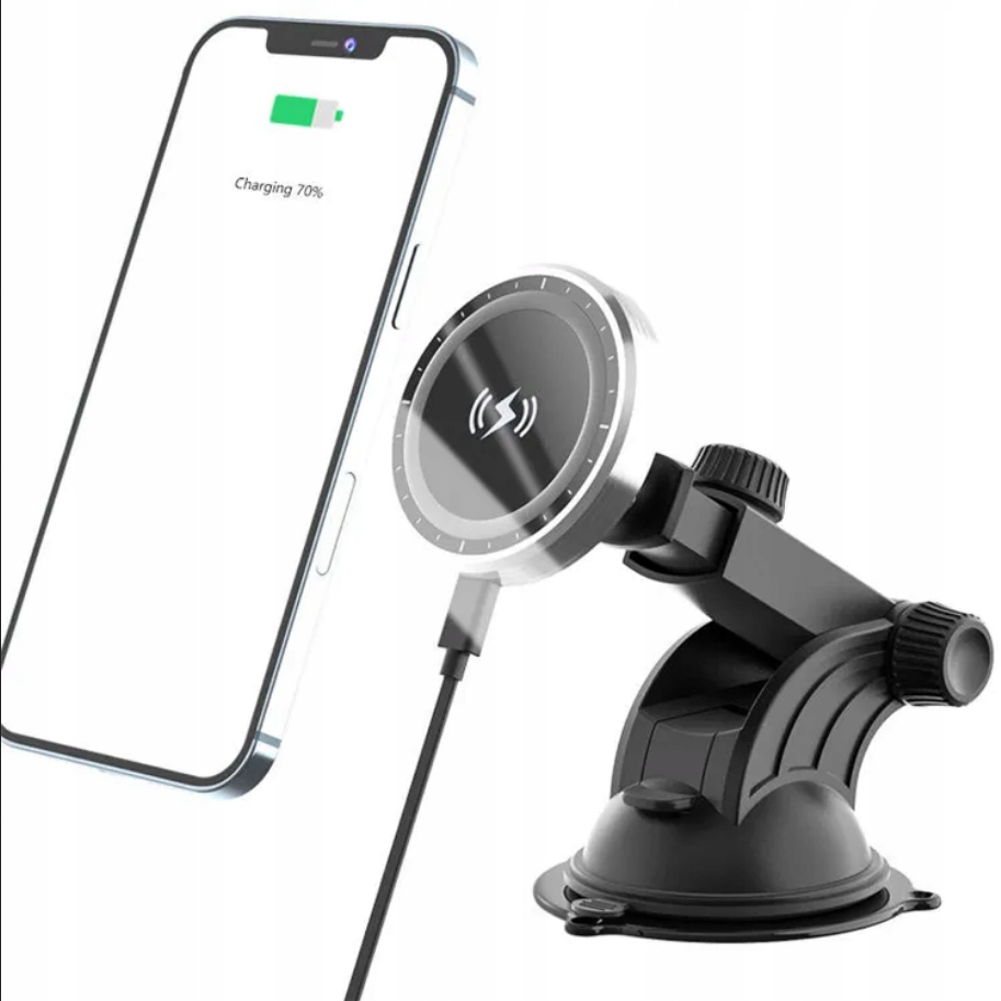 UCHWYT SAMOCHODOWY ŁADOWARKA MAGSAFE 15W 3W1