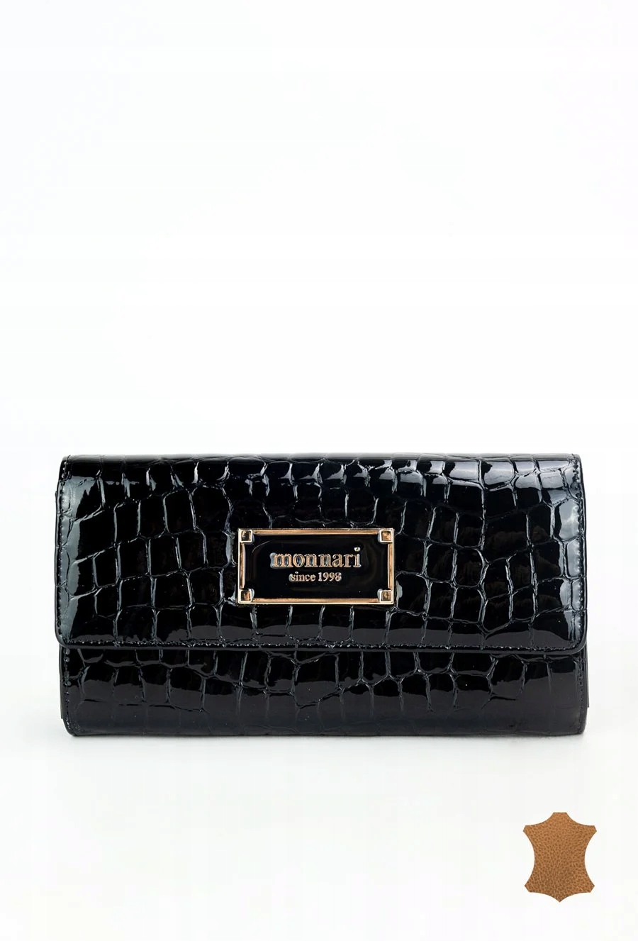Dámská peněženka Monnari PUR0120-M20 černá lakovaná Croco