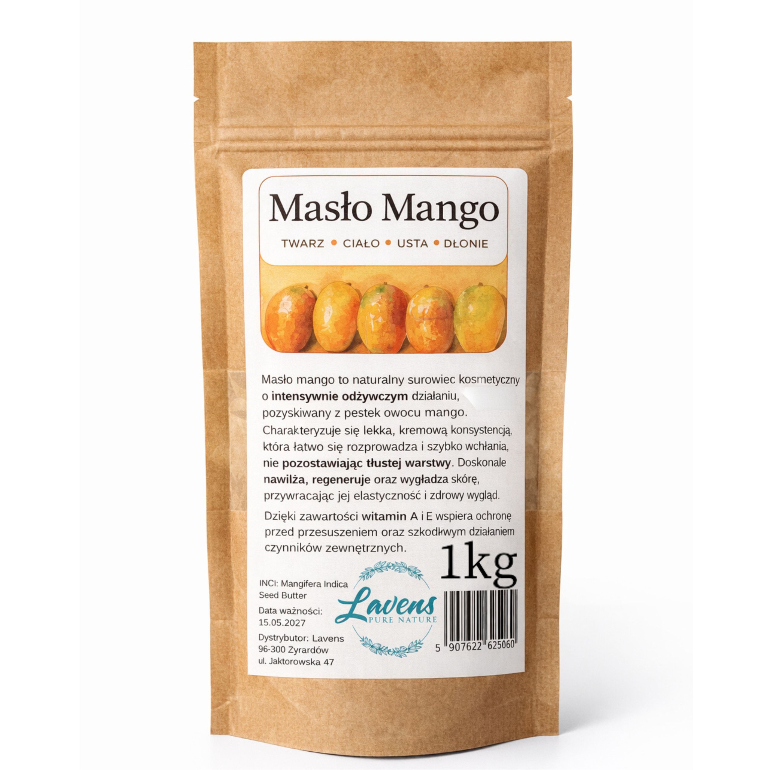 Masło Mango do ciała twarzy, tatuażu, balsam Diy Ręcznie Łupane 1kg