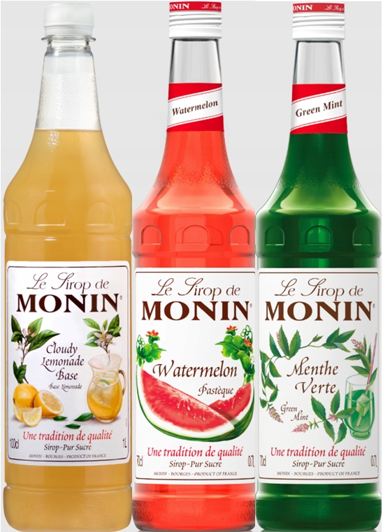 Zestaw letni do lemoniad i drinków Monin Cloudy, Arbuz, Zielona mięta
