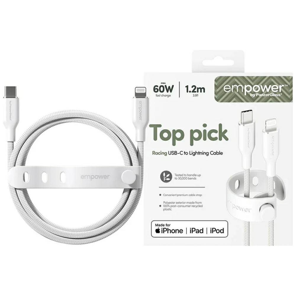 Kabel Empower By Panzerglass Racing 60W Usb-c Na Lightning 1.2M