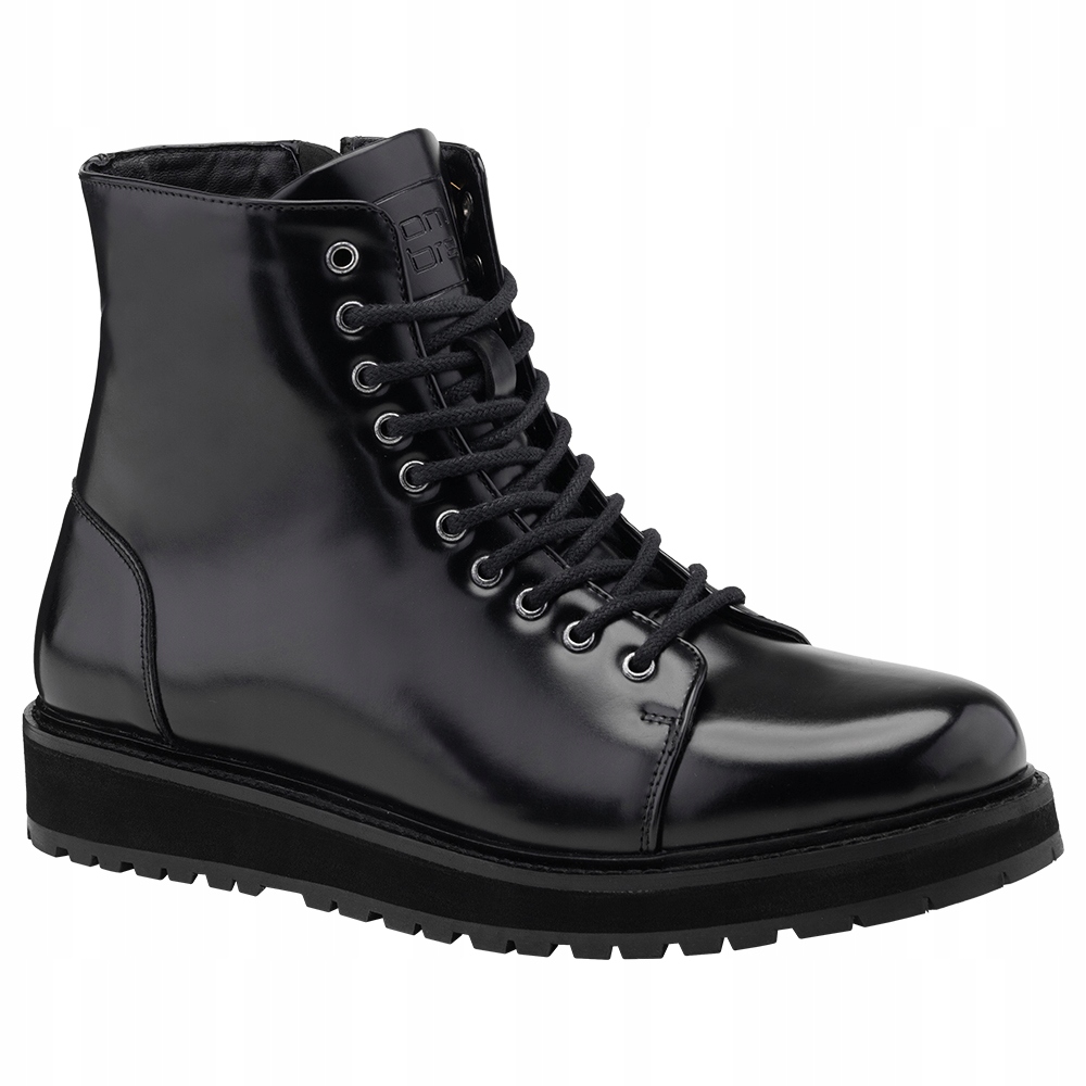 Pánské zimní boty kotníkové boty černé, zateplené ekokůží OM-FOBO-0175 V1, velikost 46