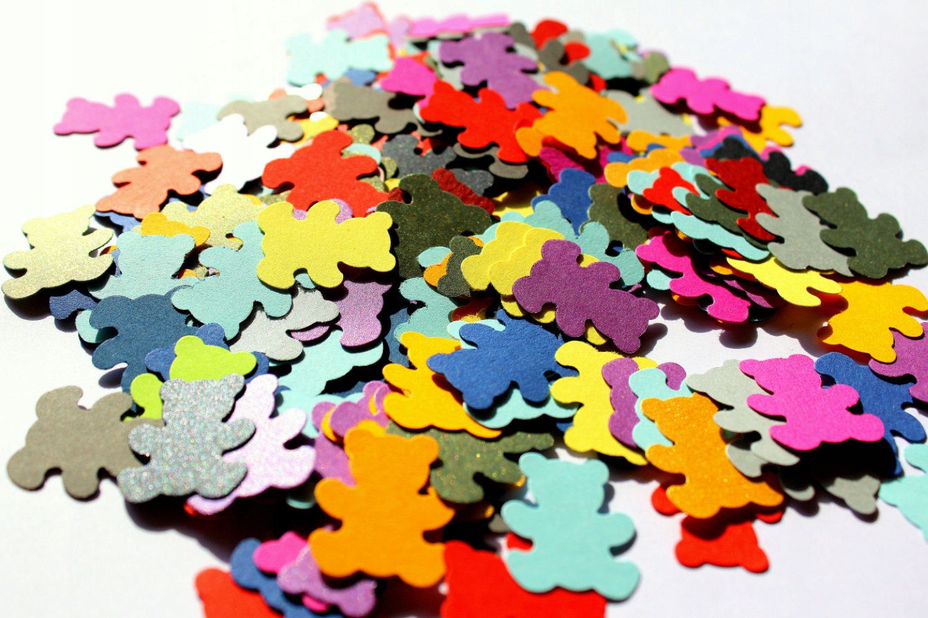scrapki Misie Miśki MIX Kolorowe 2,5cm 50szt nr74