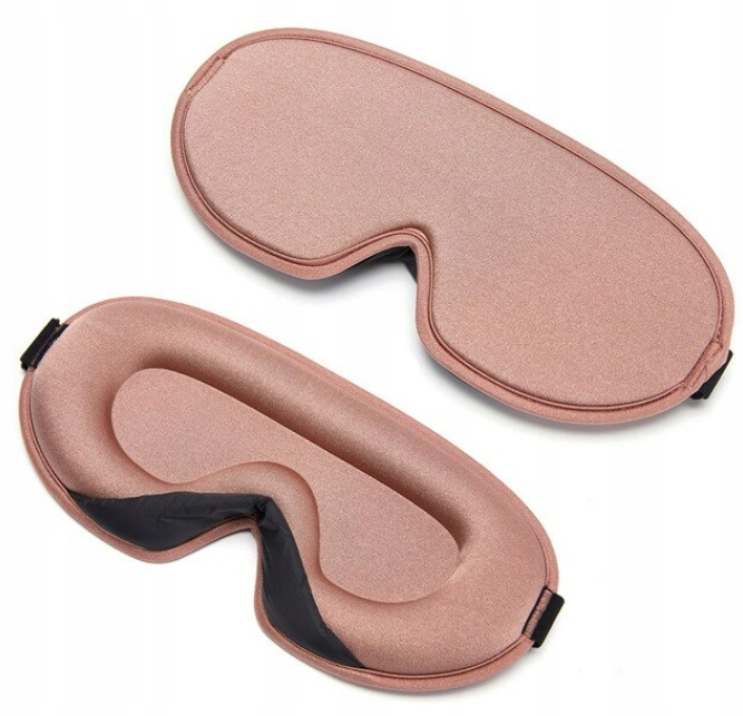 MASKA OPASKA NA OCZY 3D DO SPANIA PODRÓŻY PREMIUM BEŻOWA Materiał dominujący poliester