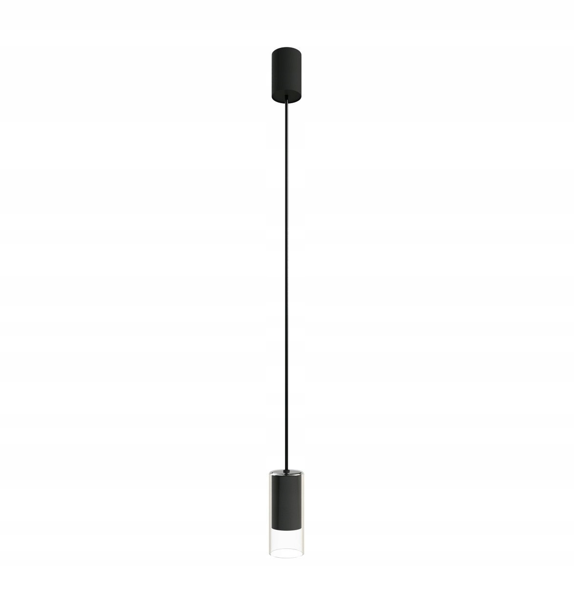 Černá závěsná stropní lampa do kuchyně jídelny ložnice pokoje Cylinder S
