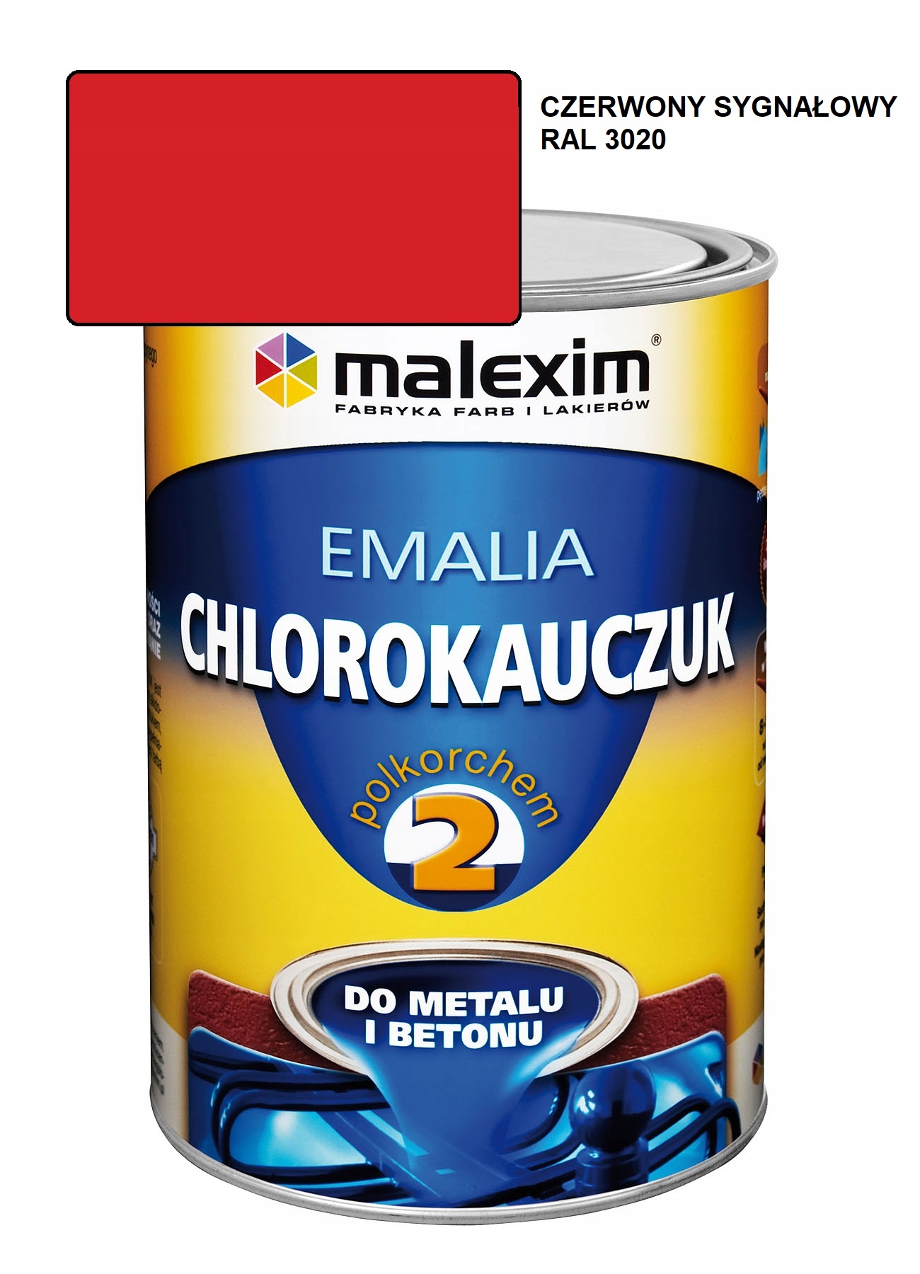 Emalia chlorokaučuk 10L Červený Signálový