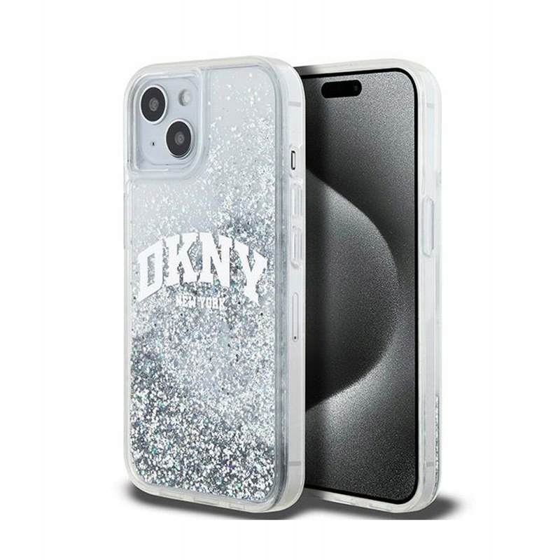 Dkny Liquid Glitter Big Logo Pouzdro pro iPhone 15 14 13 (bílé)