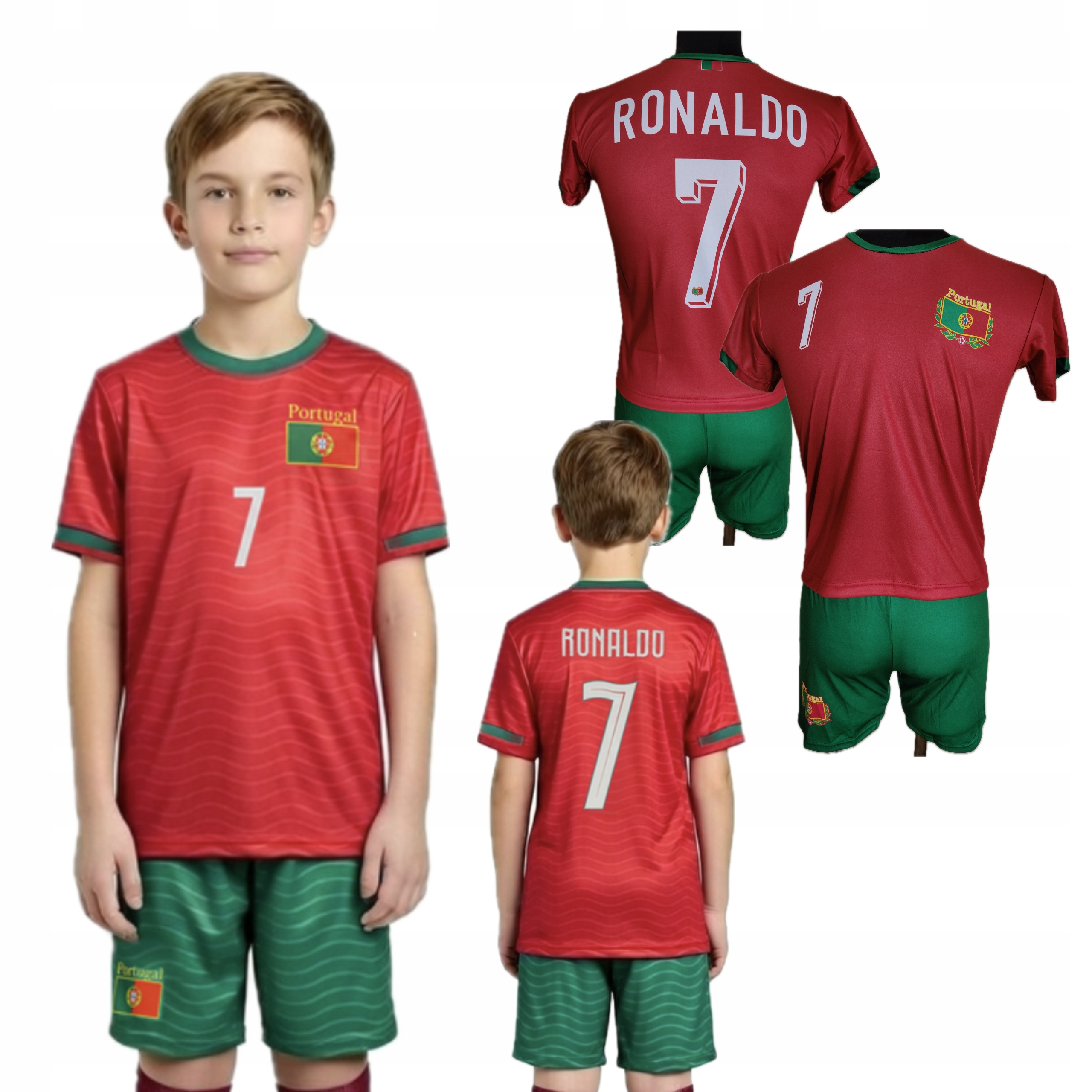 Koszulka Spodenki Komplet Ronaldo 170 Strój Piłkarski Sportowy Trening Mecz