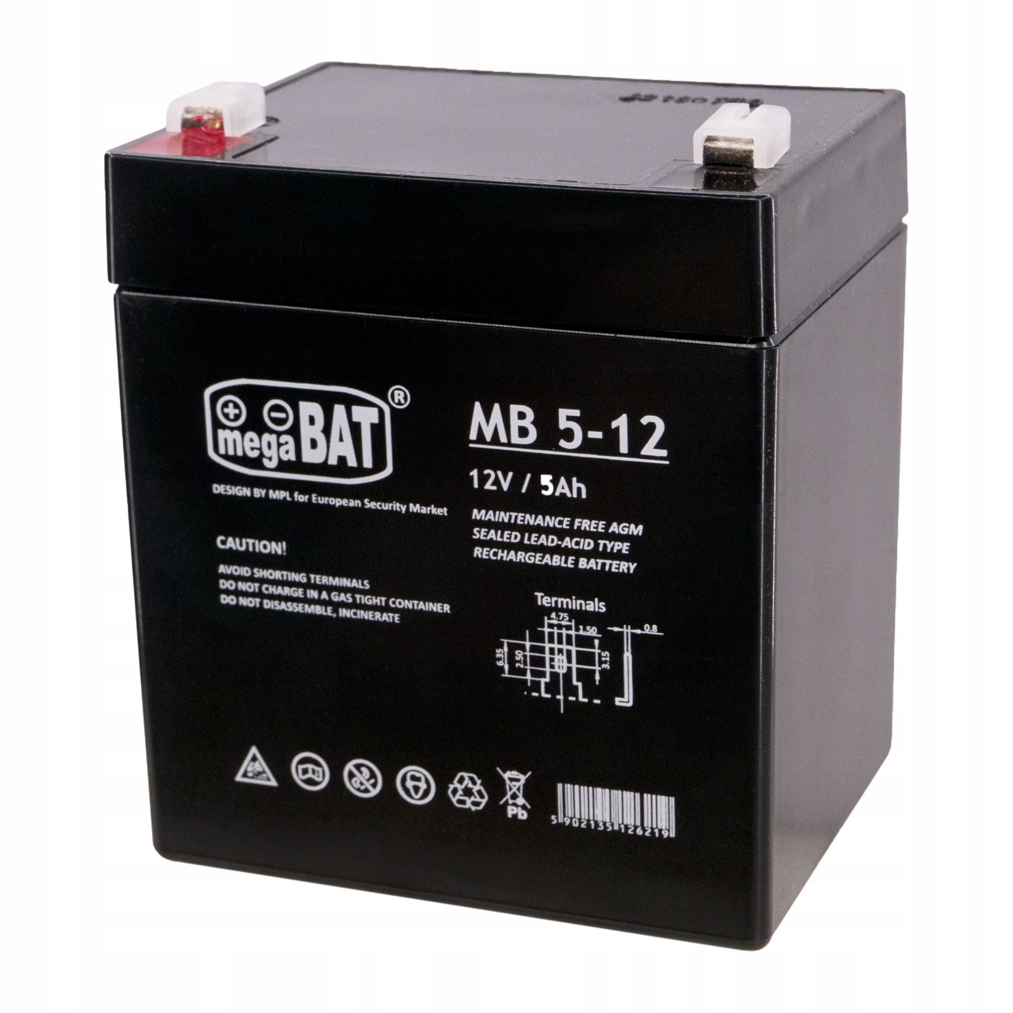 

Bezobsługowy akumulator Agm seri Mb 5 Ah