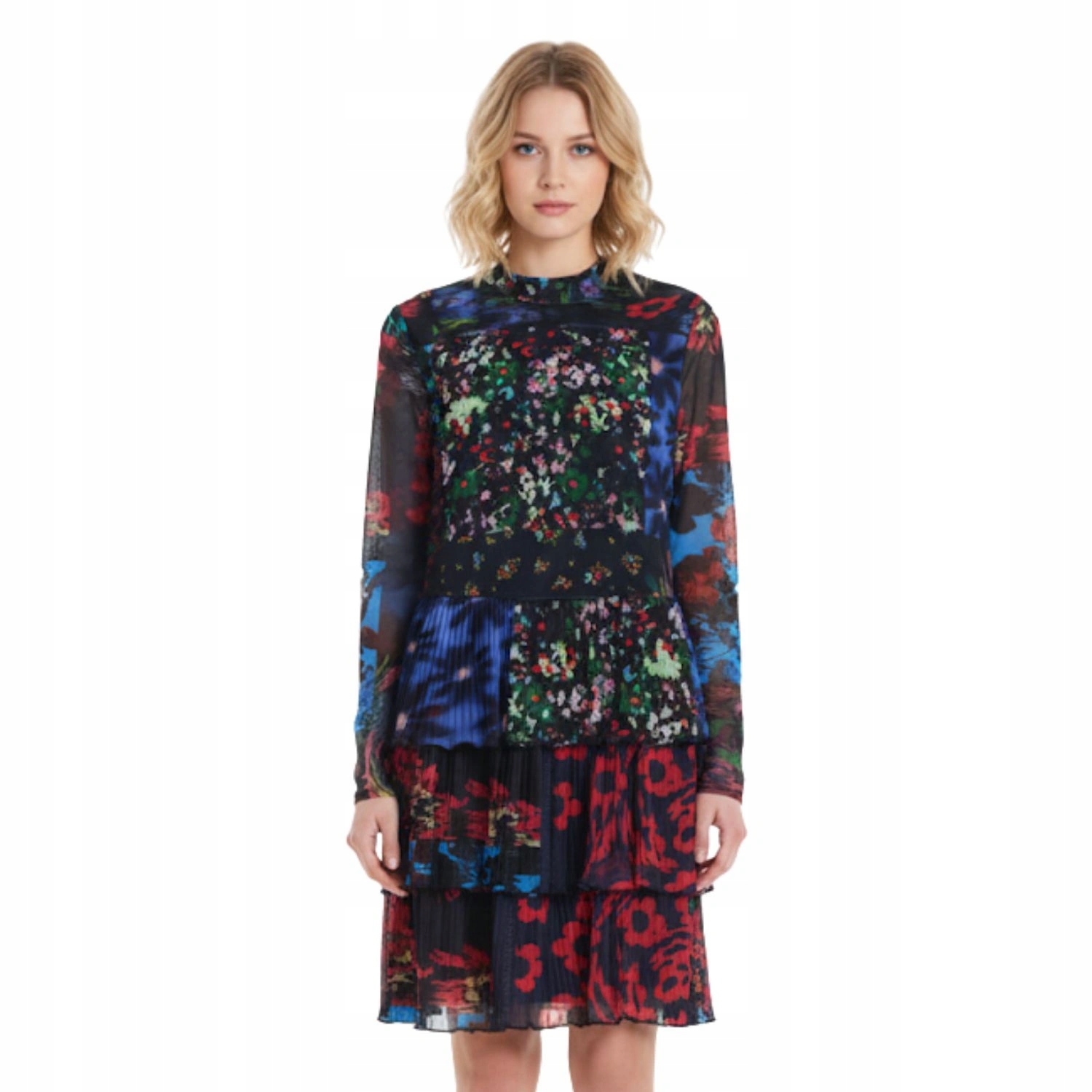 Šaty Desigual Berlina černá tyl sukně před koleno plisovaná vel. Xs