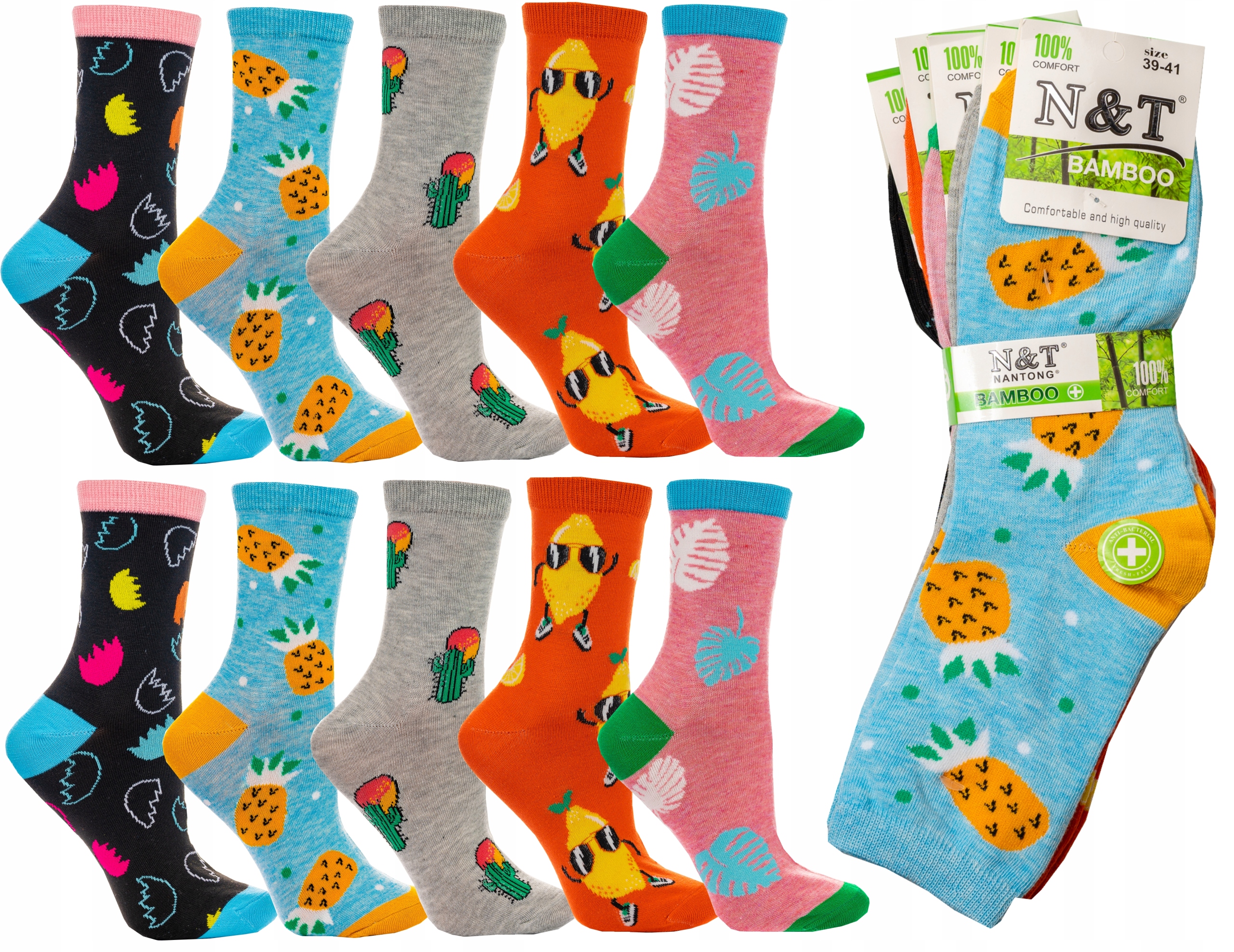 

10PAK Bambusowe Skarpety Damskie Premium