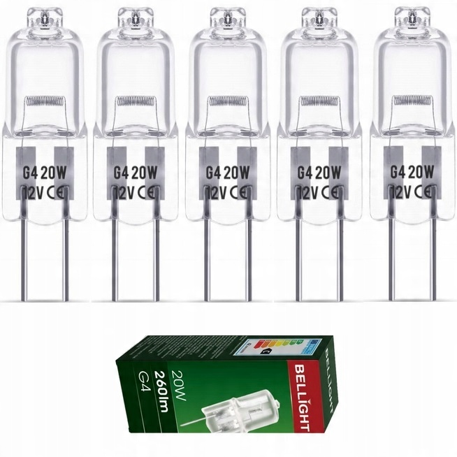 

5x Żarówka halogenowa 20W 12V G4 halogen żarnik