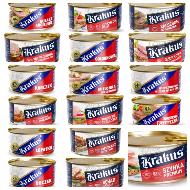 Levně Konzervy Krakus 300 G, Sada 16 Jedinečných Příchutí