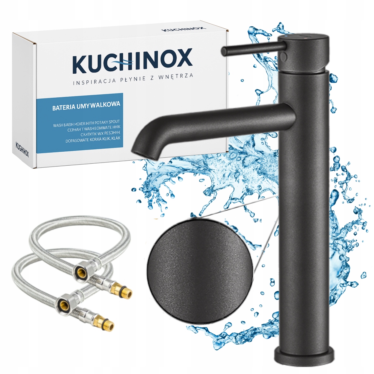 Noia Grafitová umyvadlová baterie s keramickou hlavicí, 295 mm