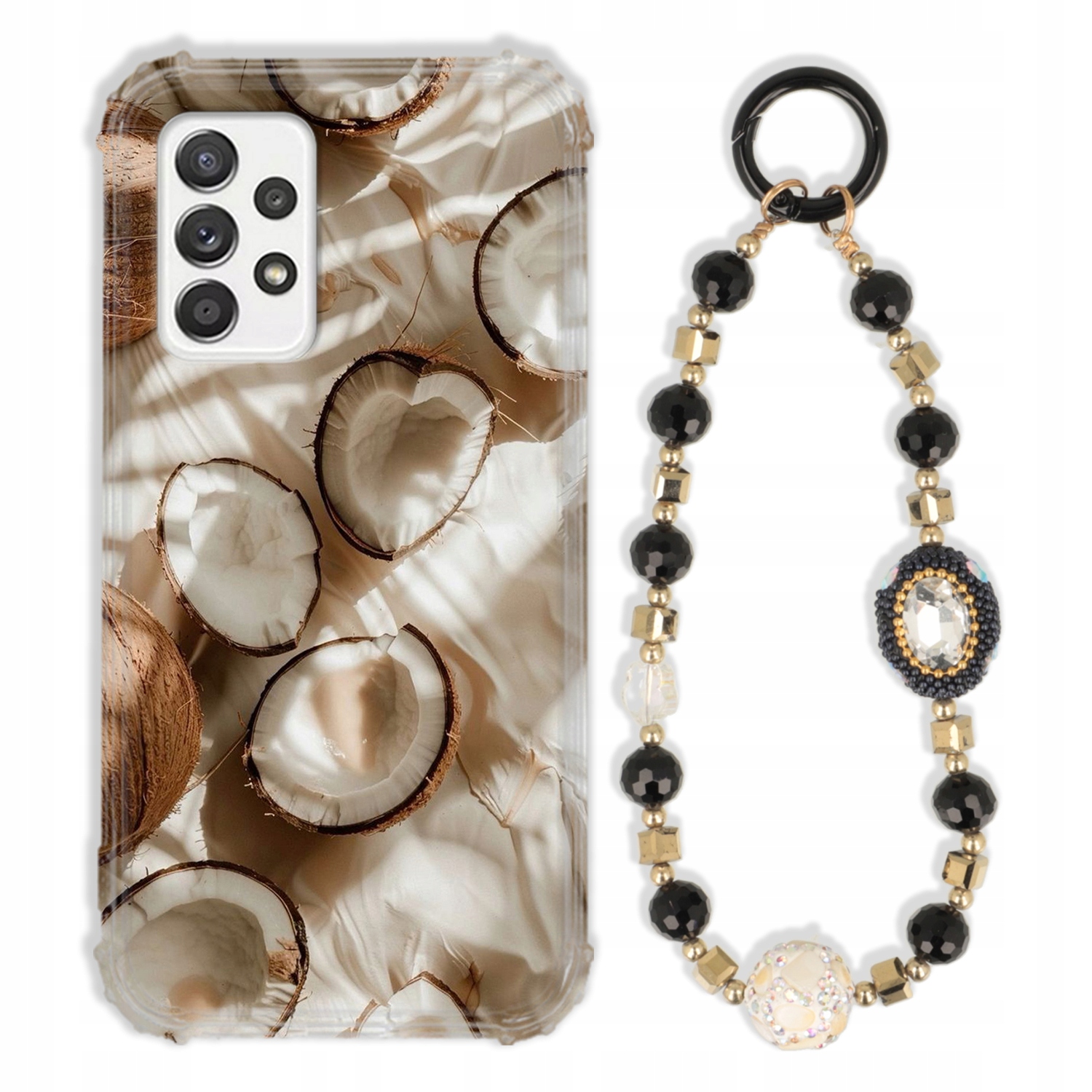 Puzdro Pre Samsung A52 52 4G Antishock Zirkóny Čierno Zlaté|pevné|pevné