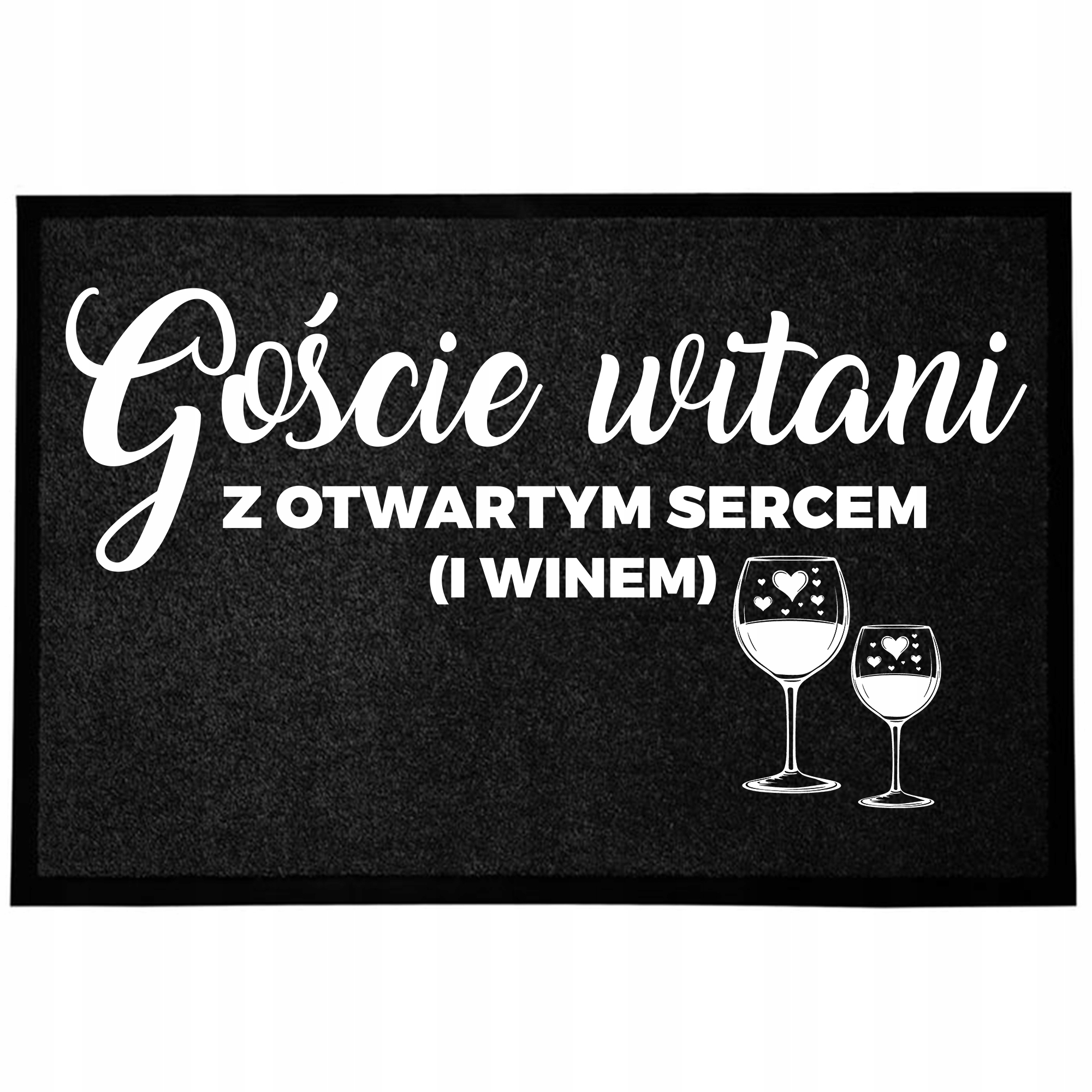 Wycieraczka Wejściowa Antypoślizgowa Zabawna Czarna Nadruk 40X60