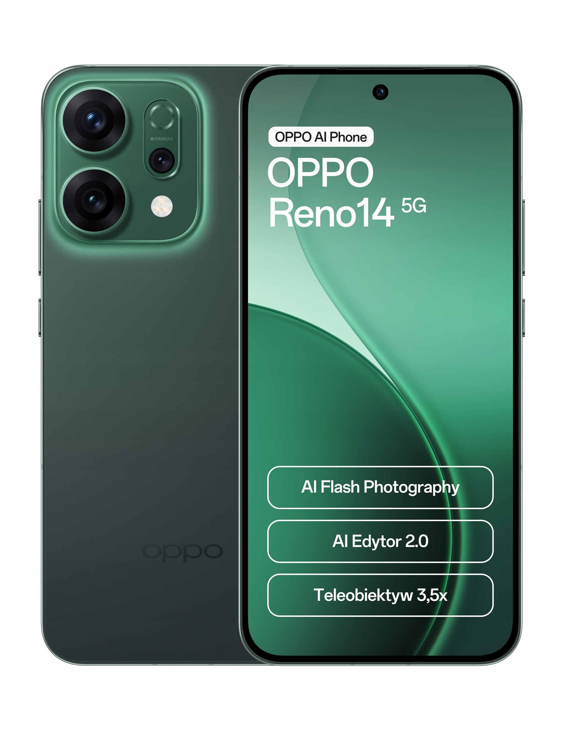 Smartfon Oppo Reno14 5G 12 Gb 256 Gb Zielony