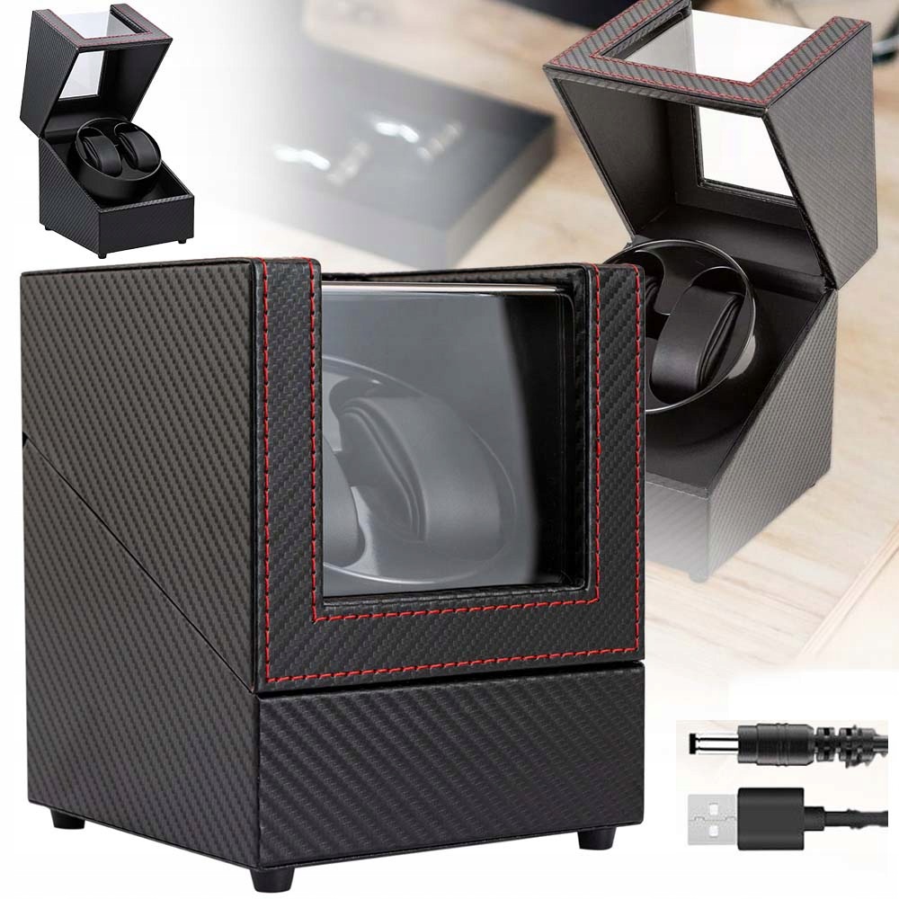 Automatický Rotomat Na Hodinky Černý S Akrylovým Okénkem, Usb