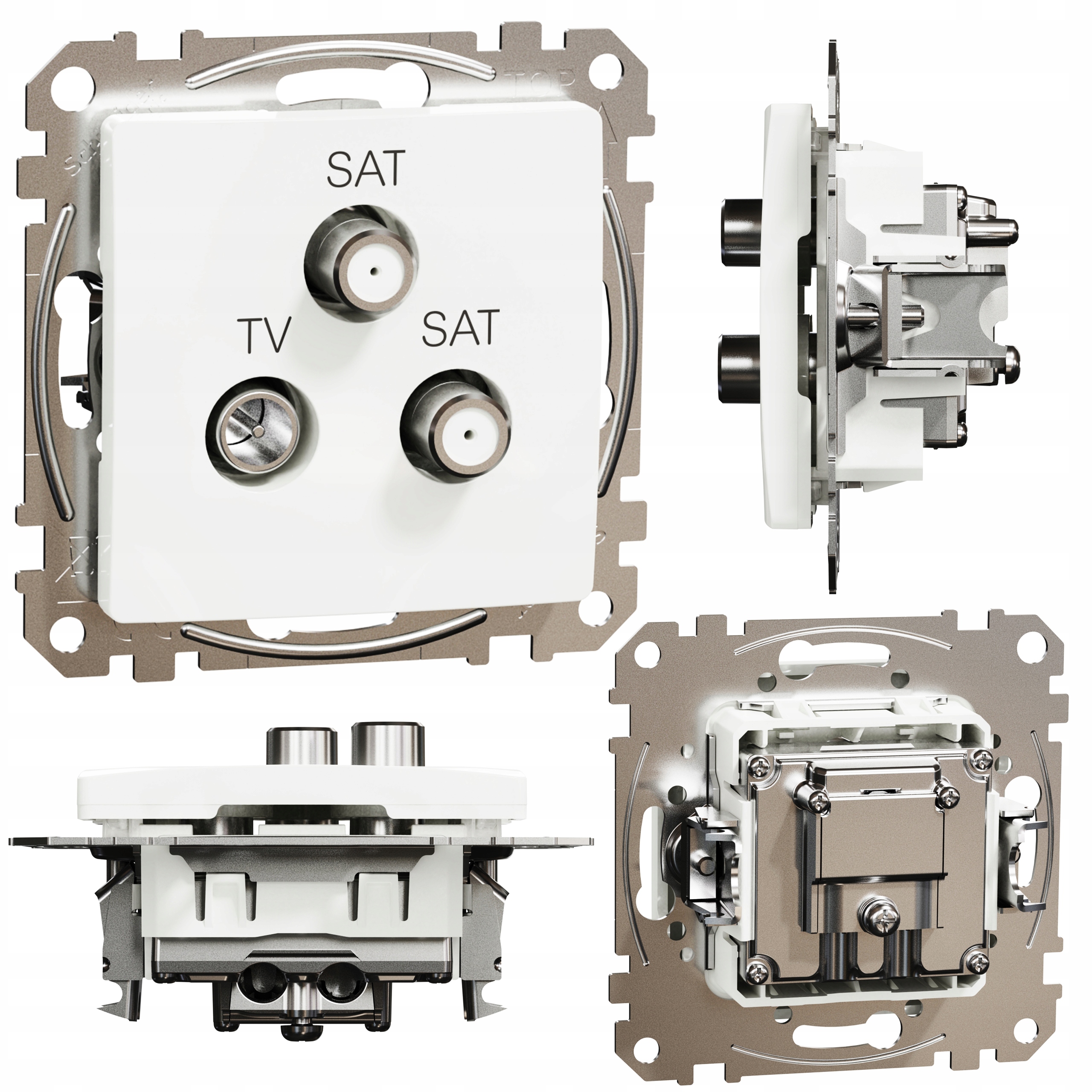 Koncová zásuvka Tv/sat/sat (4dB) bílá SDD111481S Sedna Design & Elements