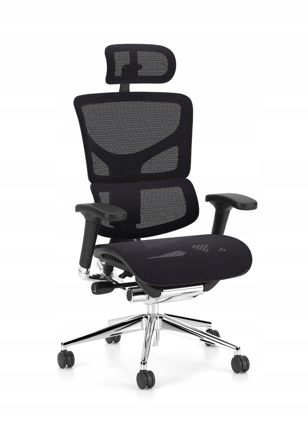Fotel obrotowy ergonomiczny siatkowy ERGO1 (Ergohuman) czarny Nowy Styl