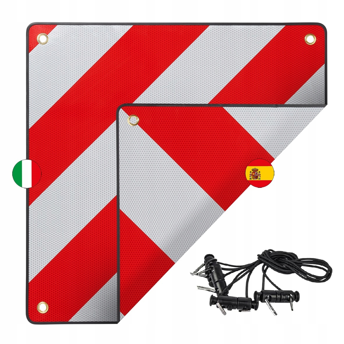 Dvoustranná Výstražná Tabule 50x50 Itálie Španělsko Pvc s rámečkem