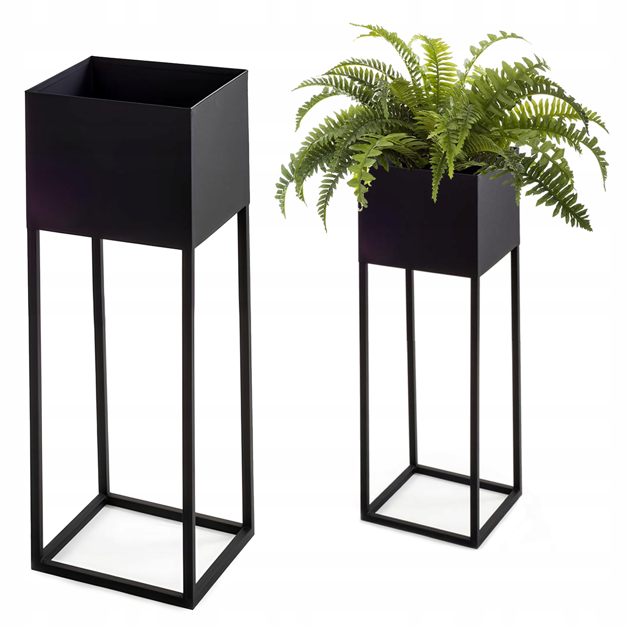 Kovový loftový Stojací Kvetináč Vysoký 75 cm Zváraný Celý Poľský Silný