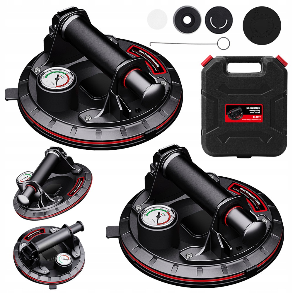 Přísavka s manometrem pro skleněné dlaždice x2 300 kg, přizpůsobení