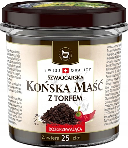 

Końska Maść z torfem Rozgrzewająca Szwajcarska 225