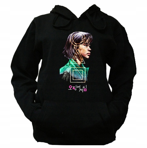 

L Bluza Kaptur Damska Squid Game Serial Gra Wzory