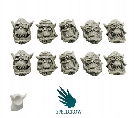 Orkowe głowy typu Piloci 10szt. Orcs Heads ork