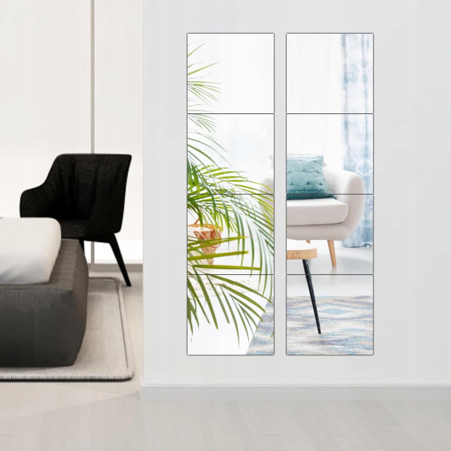 10x SAMOPRZYLEPNA PŁYTKA LUSTRZANA NAKLEJKA LUSTRO NA ŚCIANĘ KWADRAT ZESTAW Marka Bedee