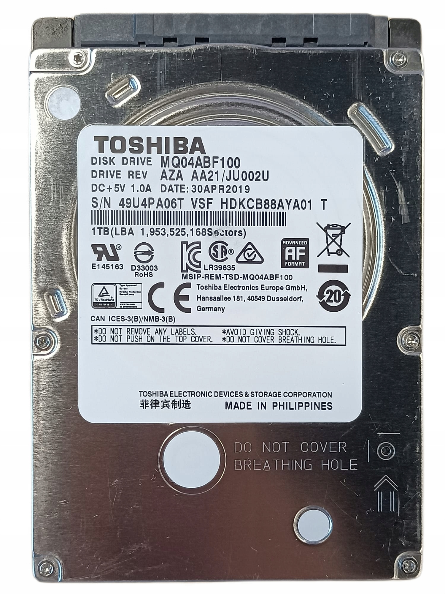 DYSK TWARDY HDD TOSHIBA 1TB 2,5" MQ04ABF100 H845