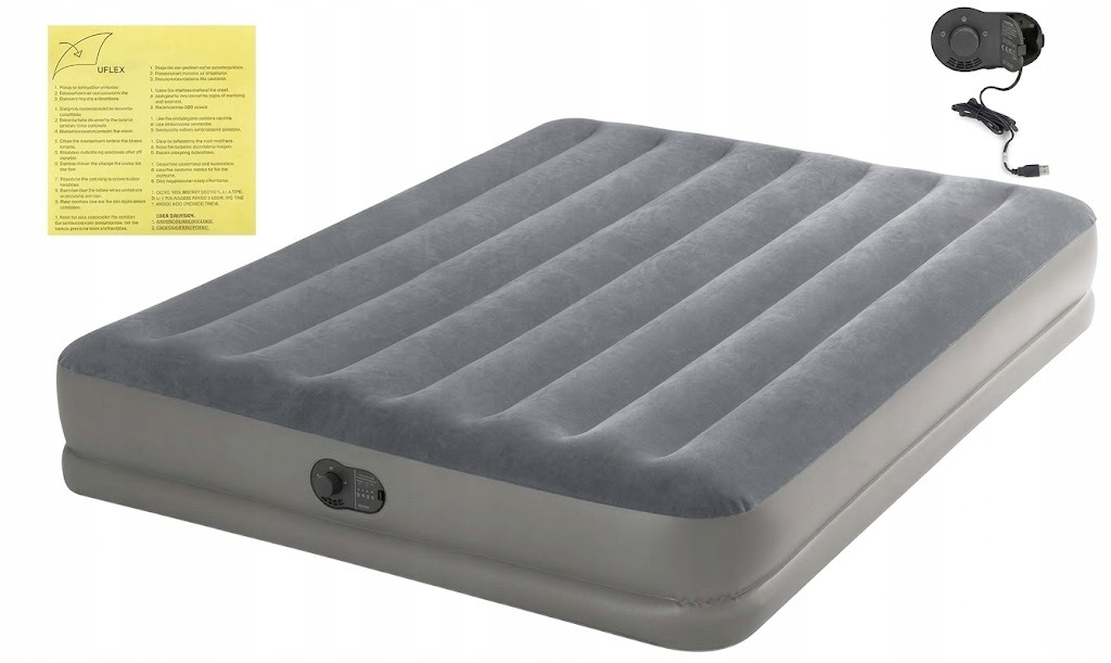 Nafukovací Cestovní Postel Matrace Velká Pumpa Usb 152x203x30 cm Intex 64114