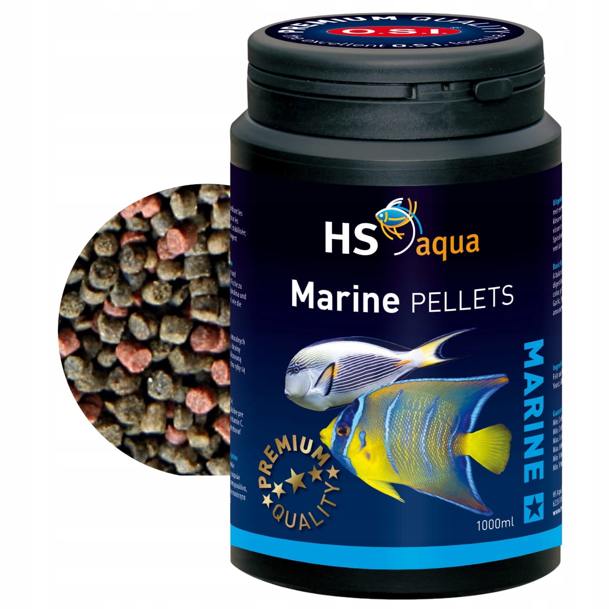 Levně Osi Hs Aqua Marine Pellets 1000ML 400g Krmivo Pro Ryby O.s.i.
