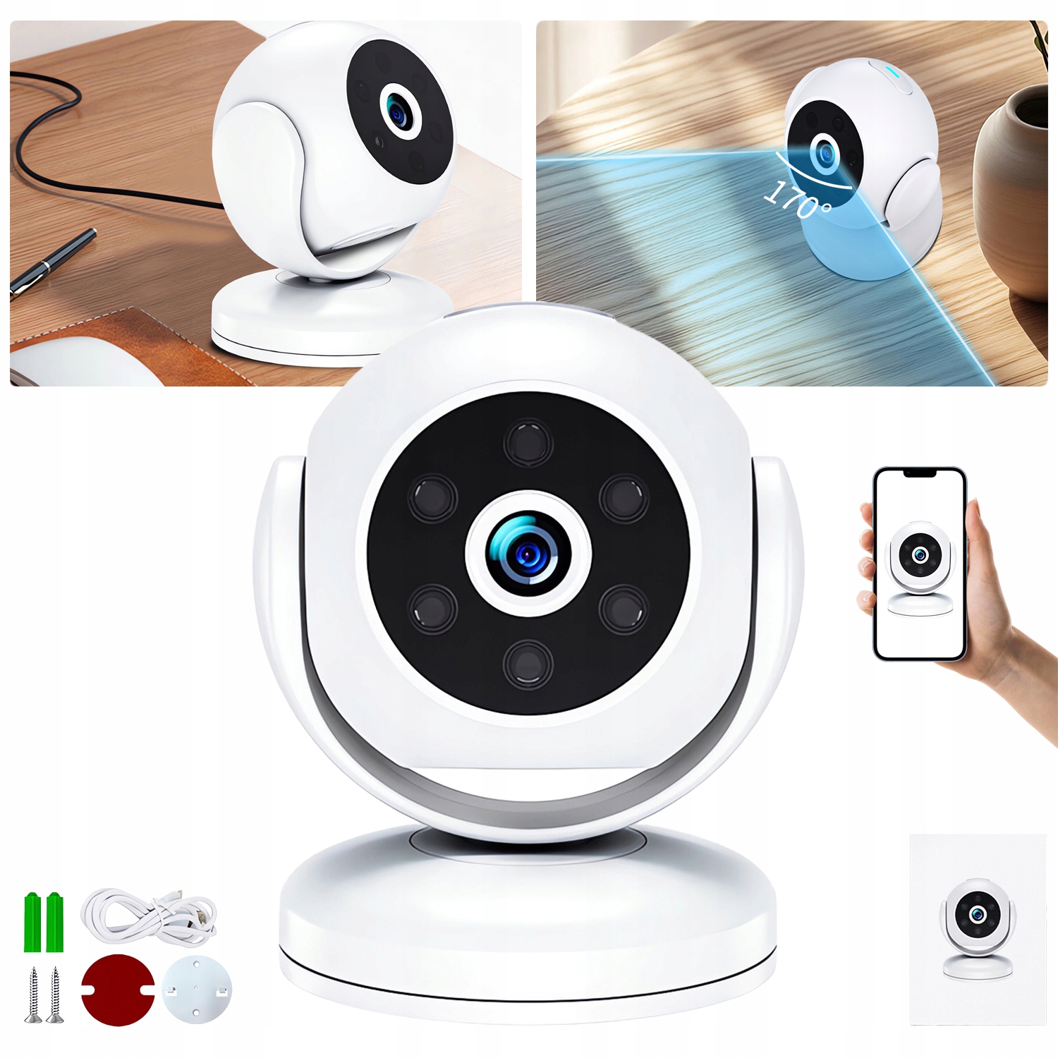 Kamera Obrotowa Ip Wifi Wewnętrzna Elektroniczna Inteligentna Kamera Niania