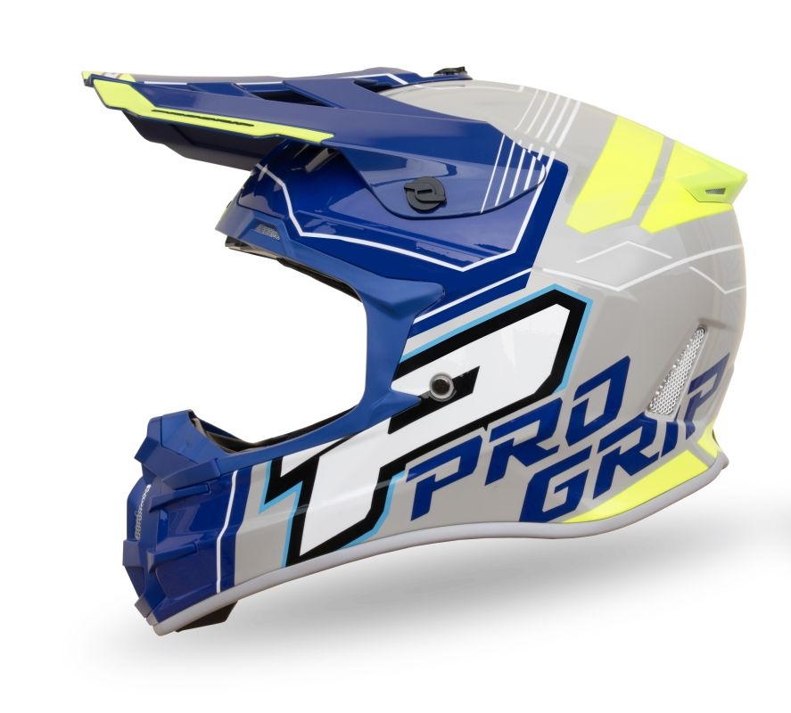 Progrip Kask Cross PG3080 Adventure Farba Modrá Šedá Žltá Fluo Veľ.