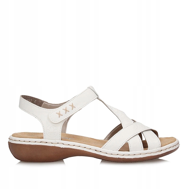Dámské sandály Rieker 65919-80 white bílé na suchý zip
