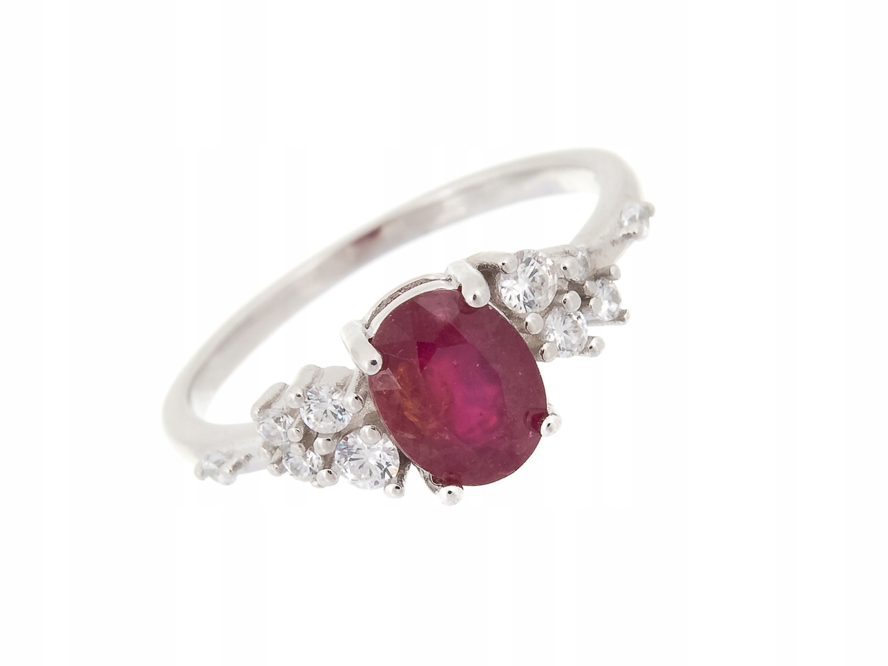 Stříbrný Prsten S Vel Prstýnek .14 S Přírodním Rubín Dárek