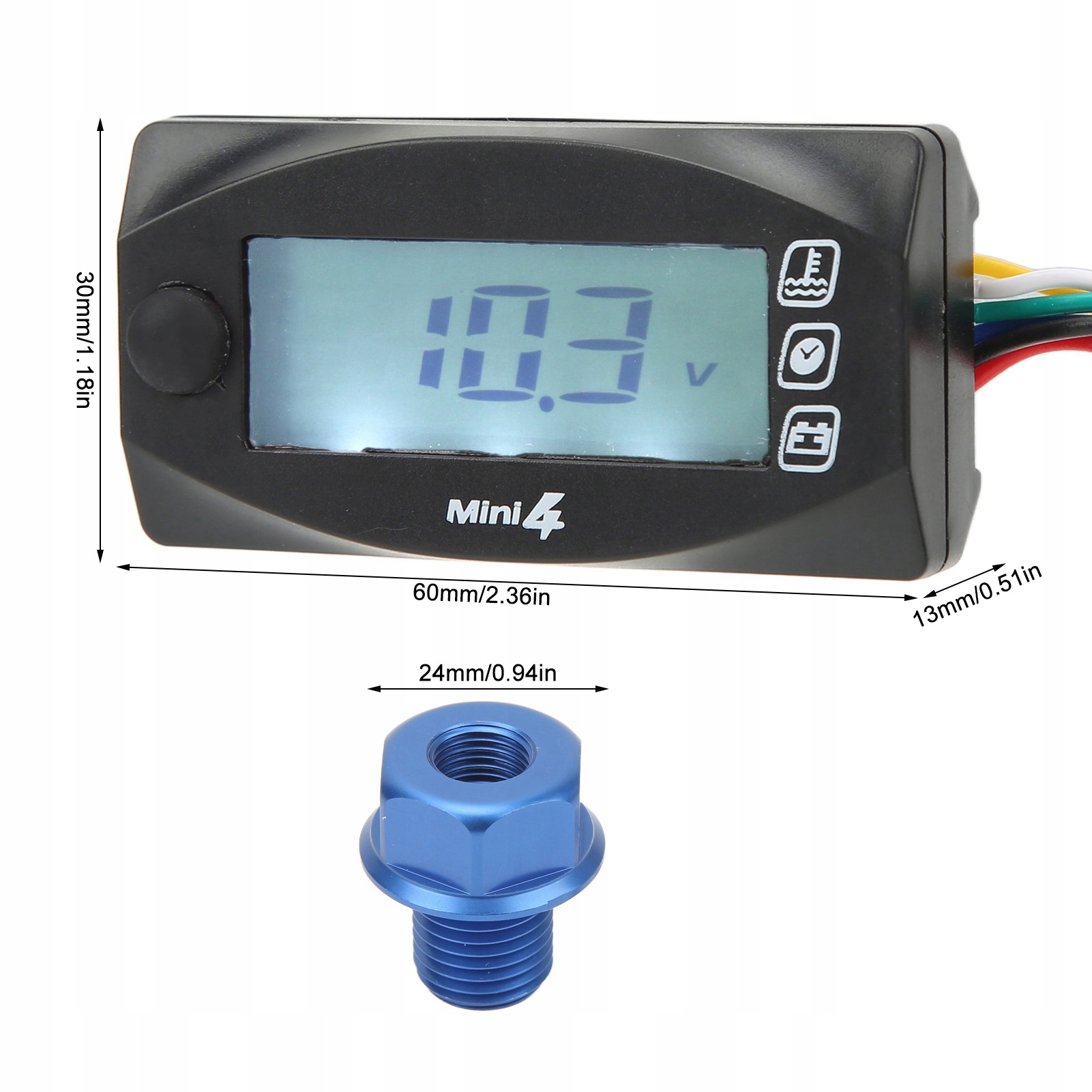 WSKAŹNIK TEMPERATURY UNIWERSALNY 60MM WYŚWIETLAC Dopasowanie do pojazdu produkt uniwersalny