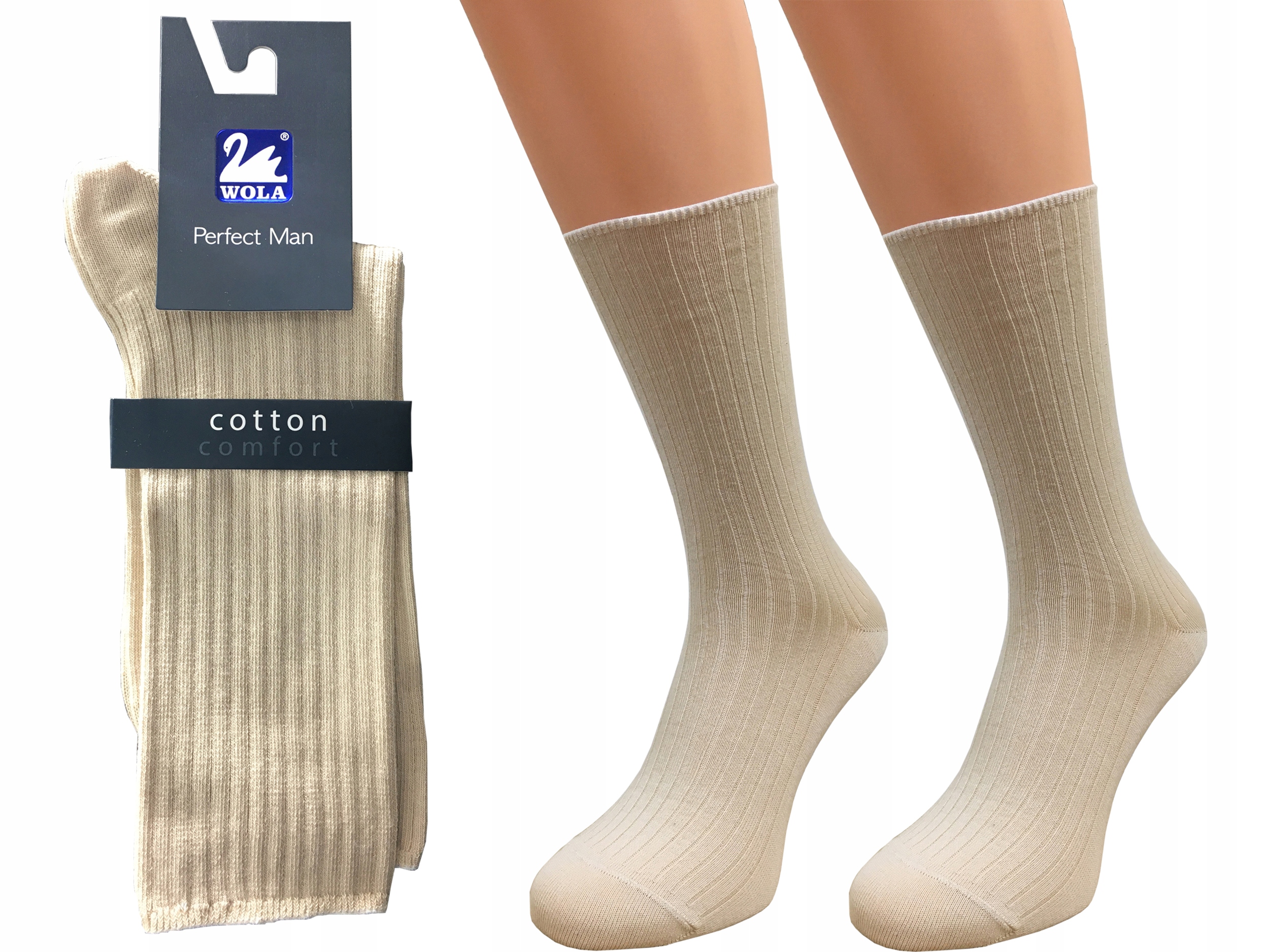 

Wola skarpetki Comfort, bawełna, beige E21, 39-41